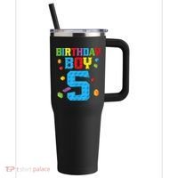 Master Builder 5th Birthday Boy 5 Five Year Building Bricks 40oz Vacuum Insulated Stainless Steel Travel Tumbler thumb 0