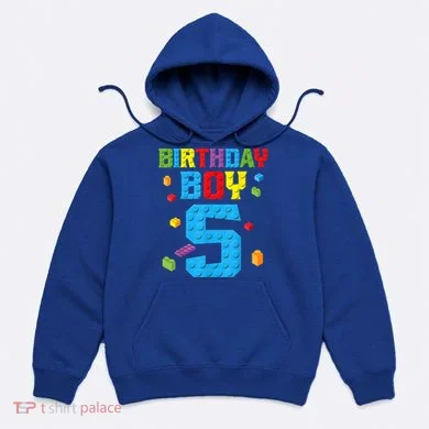 Master Builder 5th Birthday Boy 5 Five Year Building Bricks Hoodie