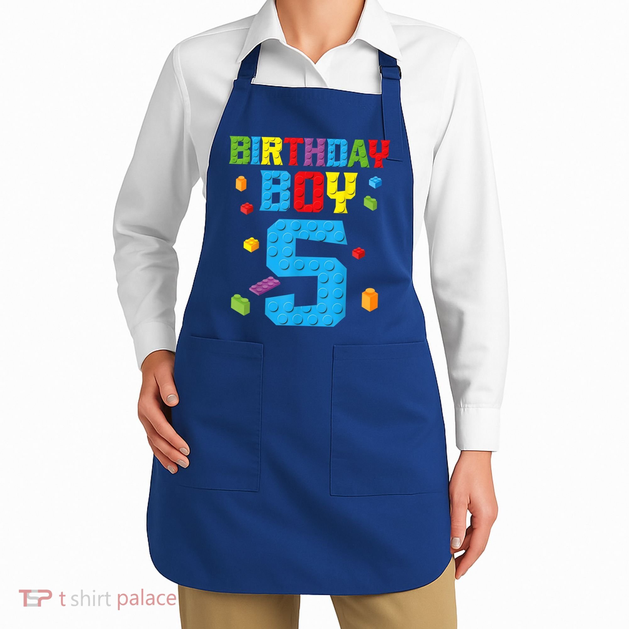 Master Builder 5th Birthday Boy 5 Five Year Building Bricks Apron