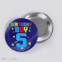 Master Builder 5th Birthday Boy 5 Five Year Building Bricks Button thumb 0