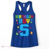 Master Builder 5th Birthday Boy 5 Five Year Building Bricks Women's Tank Top thumb 0