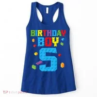 Master Builder 5th Birthday Boy 5 Five Year Building Bricks Women's Tank Top thumb 0