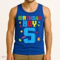 Master Builder 5th Birthday Boy 5 Five Year Building Bricks Tank Top thumb 3
