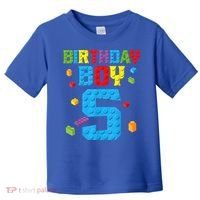 Master Builder 5th Birthday Boy 5 Five Year Building Bricks Toddler T-Shirt thumb 0