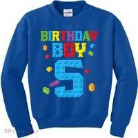 Master Builder 5th Birthday Boy 5 Five Year Building Bricks Kids Sweatshirt thumb 0