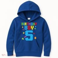 Master Builder 5th Birthday Boy 5 Five Year Building Bricks Kids Hoodie thumb 0