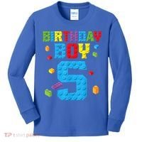 Master Builder 5th Birthday Boy 5 Five Year Building Bricks Kids Long Sleeve Shirt thumb 0