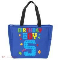 Master Builder 5th Birthday Boy 5 Five Year Building Bricks Tote Bag thumb 0