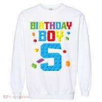 Master Builder 5th Birthday Boy 5 Five Year Building Bricks Garment-Dyed Sweatshirt thumb 0