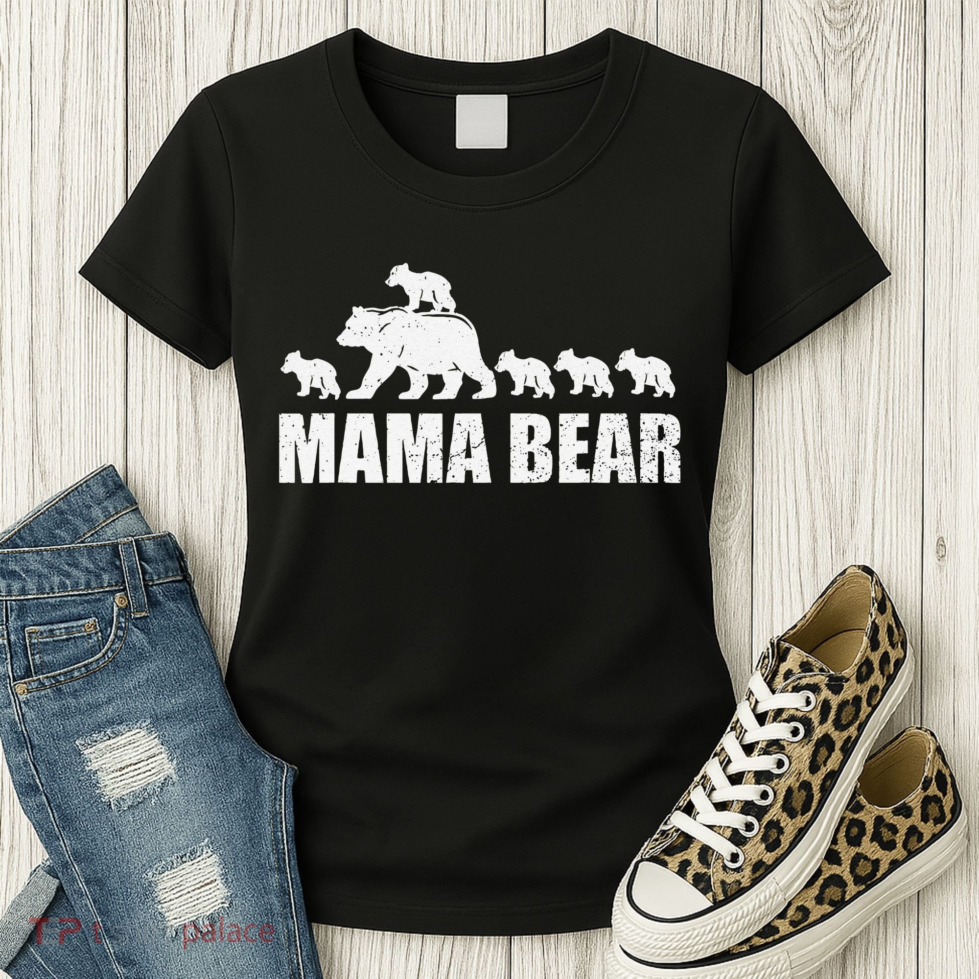 Mama Bear 5 Cubs Wo , Mothers Day S Women's T-Shirt
