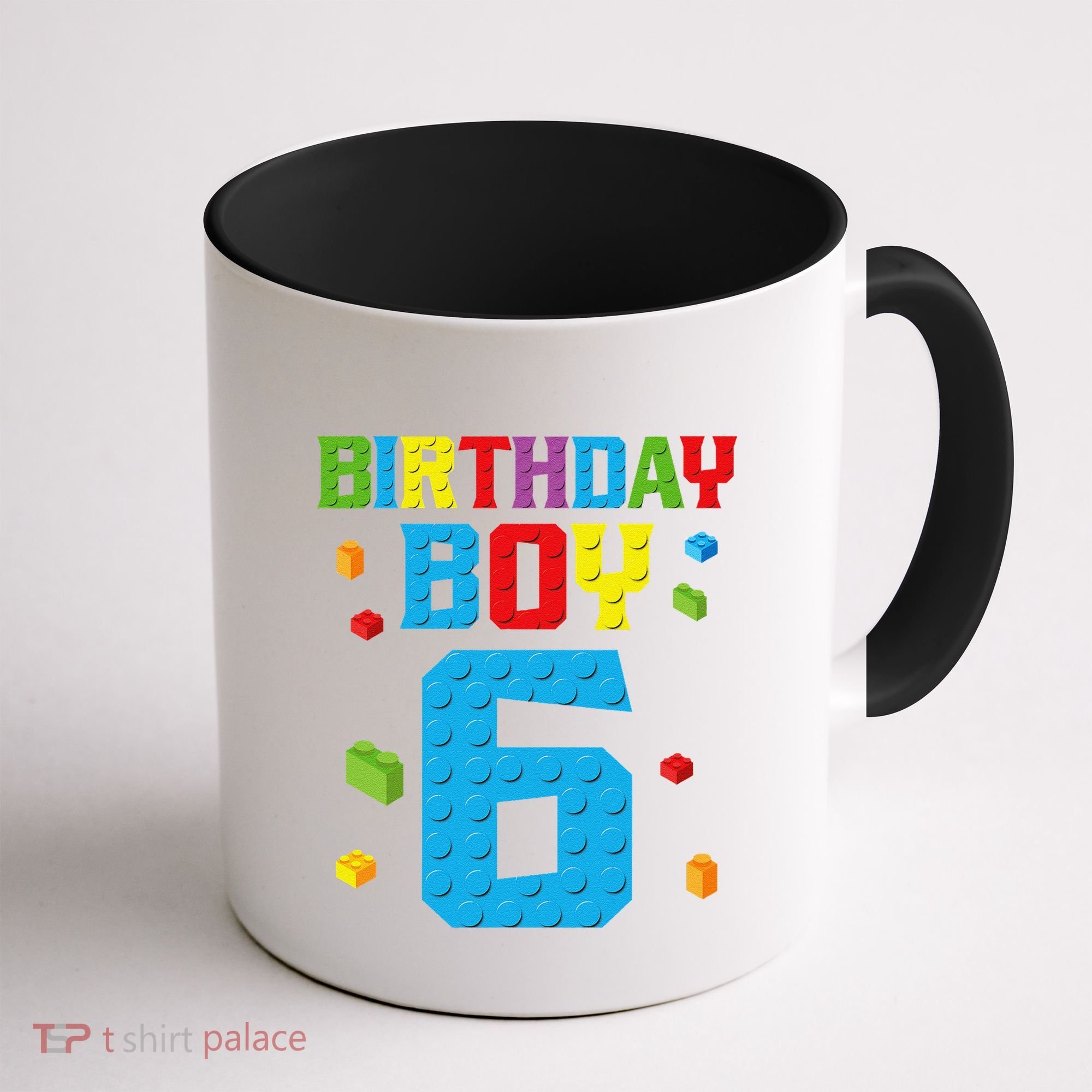Master Builder 6th Birthday Boy 6 Six Year Building Bricks Coffee Mug