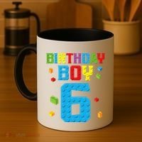 Master Builder 6th Birthday Boy 6 Six Year Building Bricks Coffee Mug thumb 4