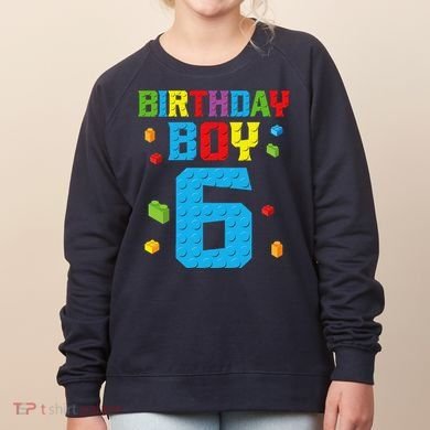 Master Builder 6th Birthday Boy 6 Six Year Building Bricks Women's Sweatshirt