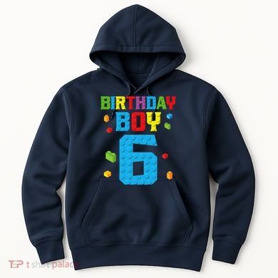 Master Builder 6th Birthday Boy 6 Six Year Building Bricks Hoodie