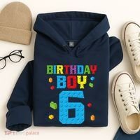Master Builder 6th Birthday Boy 6 Six Year Building Bricks Hoodie thumb 4