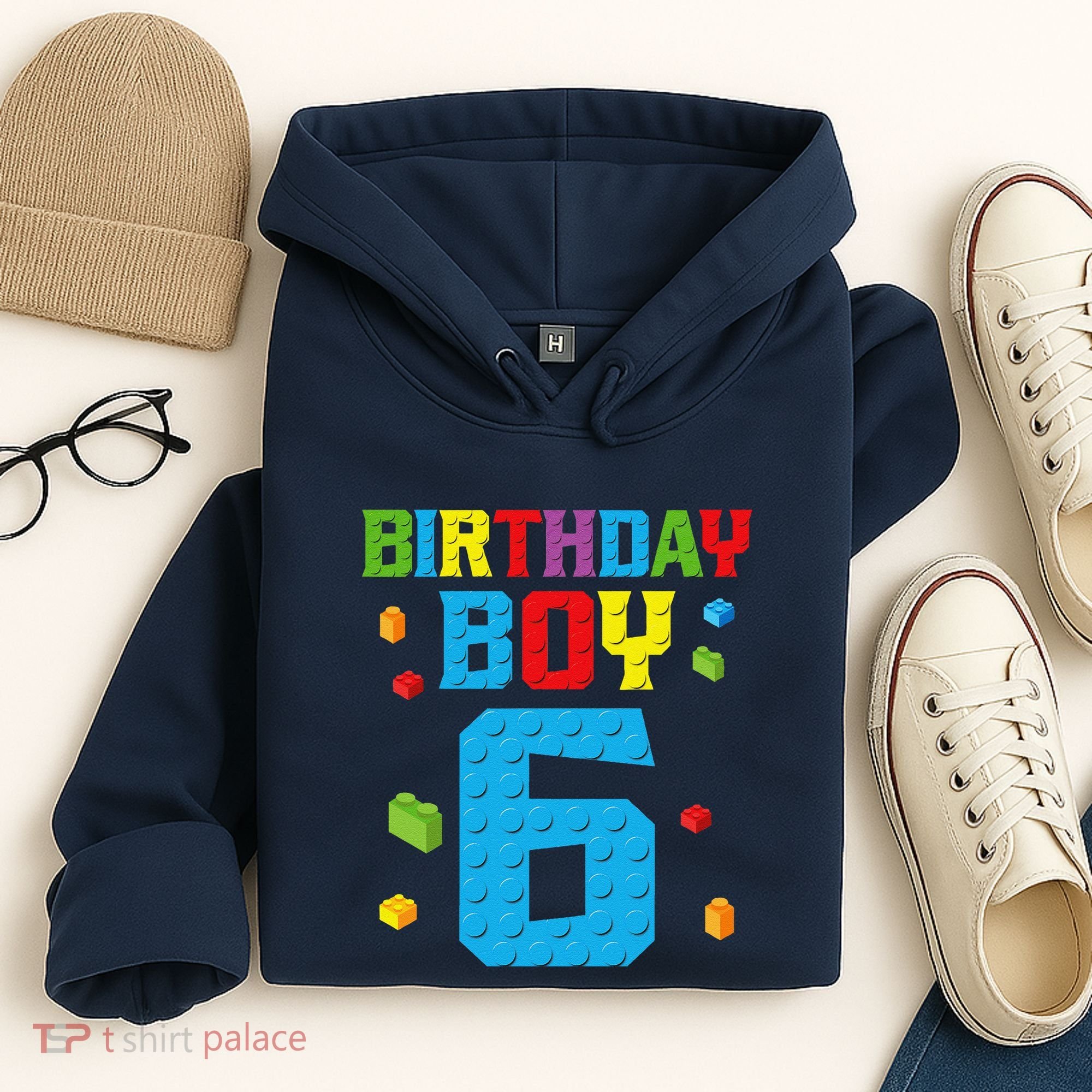 Master Builder 6th Birthday Boy 6 Six Year Building Bricks Hoodie
