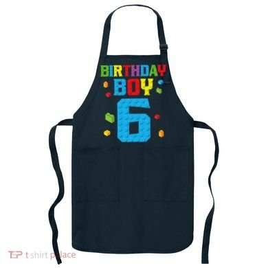 Master Builder 6th Birthday Boy 6 Six Year Building Bricks Apron