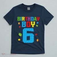 Master Builder 6th Birthday Boy 6 Six Year Building Bricks T-Shirt thumb 5