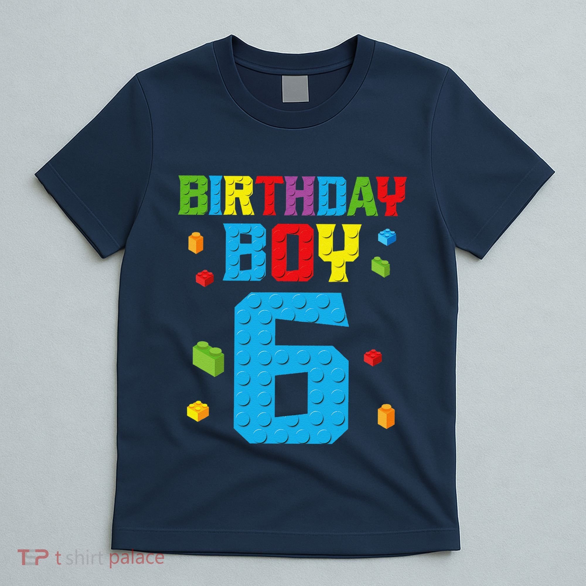 Master Builder 6th Birthday Boy 6 Six Year Building Bricks T-Shirt