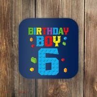 Master Builder 6th Birthday Boy 6 Six Year Building Bricks Coaster thumb 0