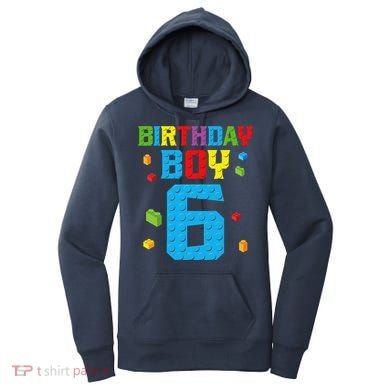Master Builder 6th Birthday Boy 6 Six Year Building Bricks Women's Hoodie