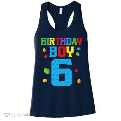 Master Builder 6th Birthday Boy 6 Six Year Building Bricks Women's Tank Top