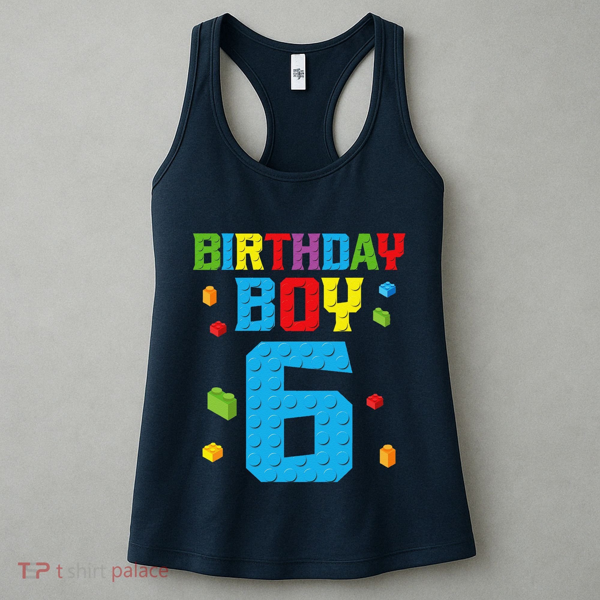 Master Builder 6th Birthday Boy 6 Six Year Building Bricks Women's Tank Top