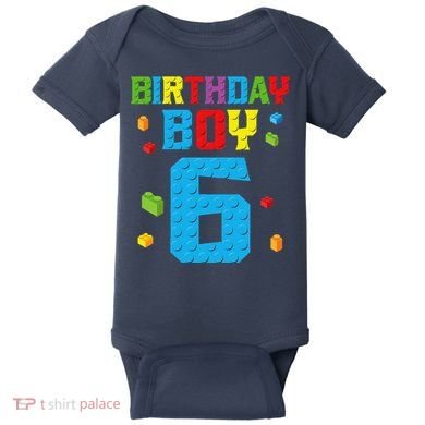 Master Builder 6th Birthday Boy 6 Six Year Building Bricks Baby Bodysuit