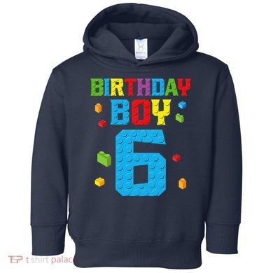 Master Builder 6th Birthday Boy 6 Six Year Building Bricks Toddler Hoodie