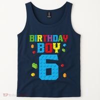Master Builder 6th Birthday Boy 6 Six Year Building Bricks Tank Top thumb 2