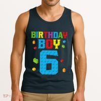 Master Builder 6th Birthday Boy 6 Six Year Building Bricks Tank Top thumb 3