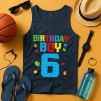 Master Builder 6th Birthday Boy 6 Six Year Building Bricks Tank Top thumb 4