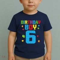 Master Builder 6th Birthday Boy 6 Six Year Building Bricks Toddler T-Shirt thumb 2