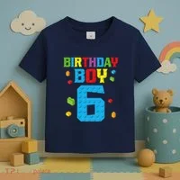 Master Builder 6th Birthday Boy 6 Six Year Building Bricks Toddler T-Shirt thumb 3