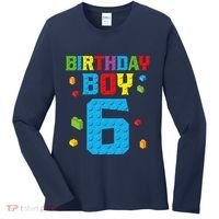 Master Builder 6th Birthday Boy 6 Six Year Building Bricks Women's Long Sleeve Shirt thumb 0