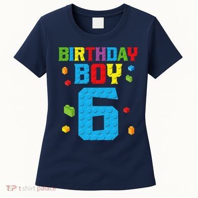 Master Builder 6th Birthday Boy 6 Six Year Building Bricks Women's T-Shirt