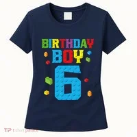 Master Builder 6th Birthday Boy 6 Six Year Building Bricks Women's T-Shirt thumb 0