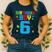 Master Builder 6th Birthday Boy 6 Six Year Building Bricks Women's T-Shirt thumb 2