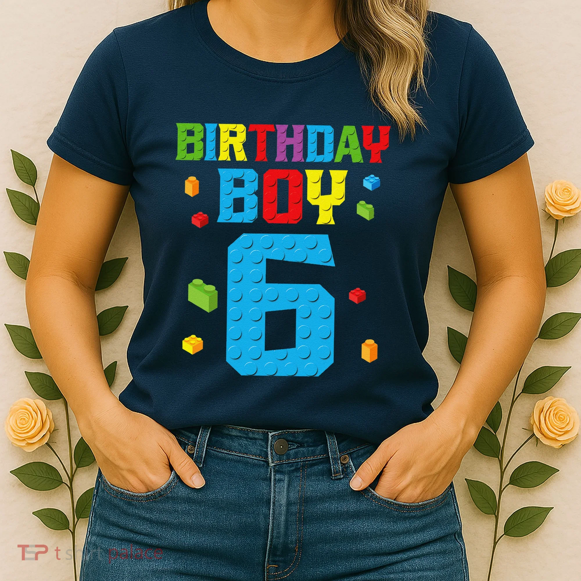 Master Builder 6th Birthday Boy 6 Six Year Building Bricks Women's T-Shirt