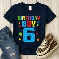 Master Builder 6th Birthday Boy 6 Six Year Building Bricks Women's T-Shirt thumb 3