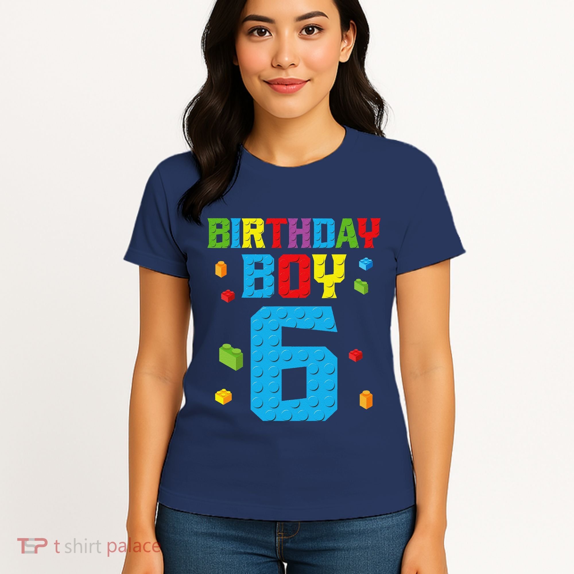 Master Builder 6th Birthday Boy 6 Six Year Building Bricks Women's T-Shirt