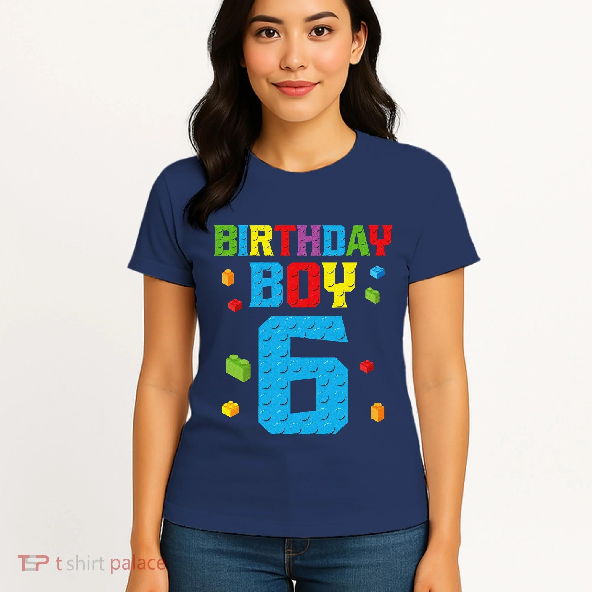 Master Builder 6th Birthday Boy 6 Six Year Building Bricks Women's T-Shirt