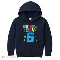 Master Builder 6th Birthday Boy 6 Six Year Building Bricks Kids Hoodie thumb 0