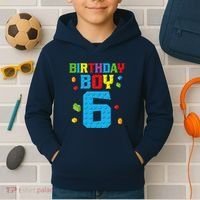 Master Builder 6th Birthday Boy 6 Six Year Building Bricks Kids Hoodie thumb 2