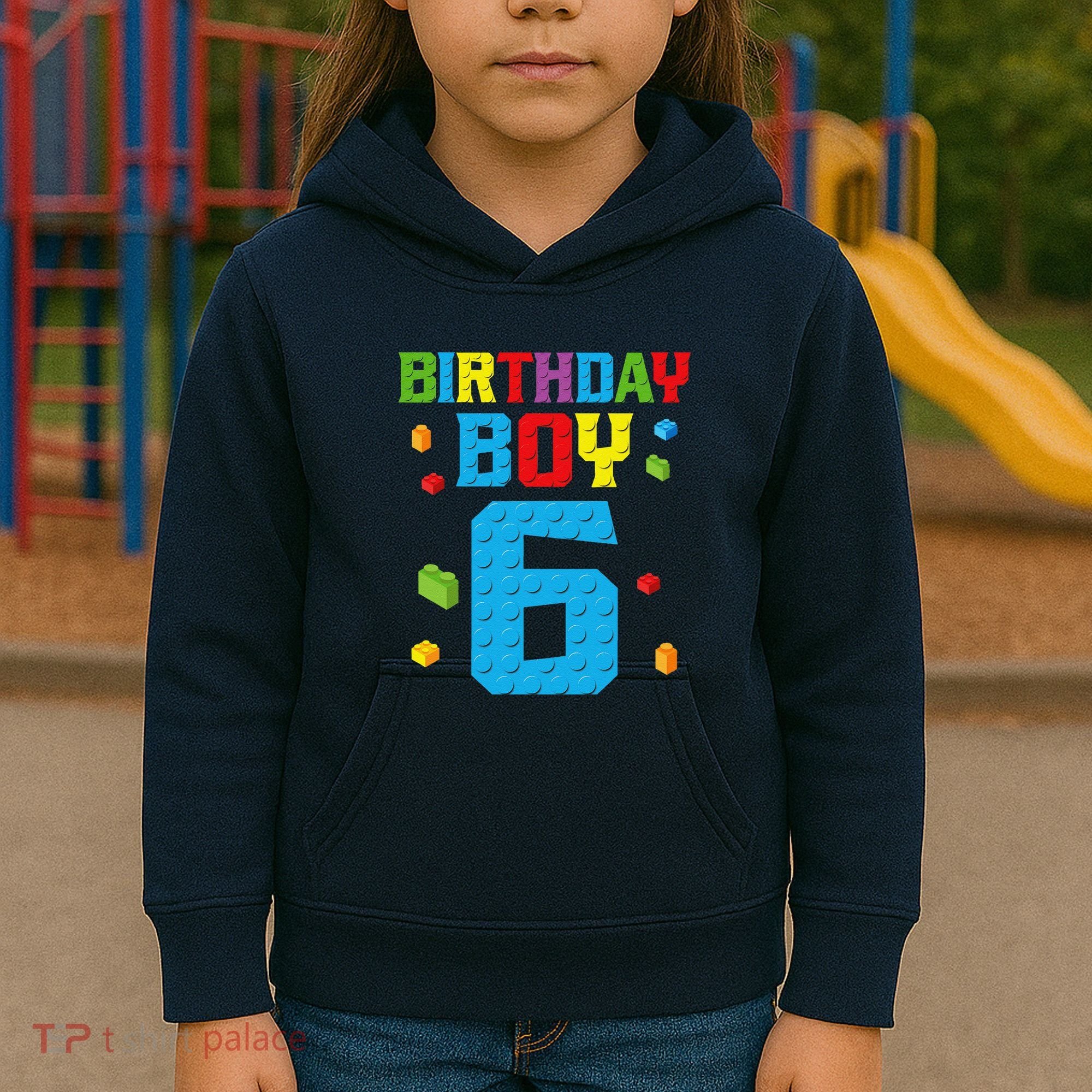 Master Builder 6th Birthday Boy 6 Six Year Building Bricks Kids Hoodie