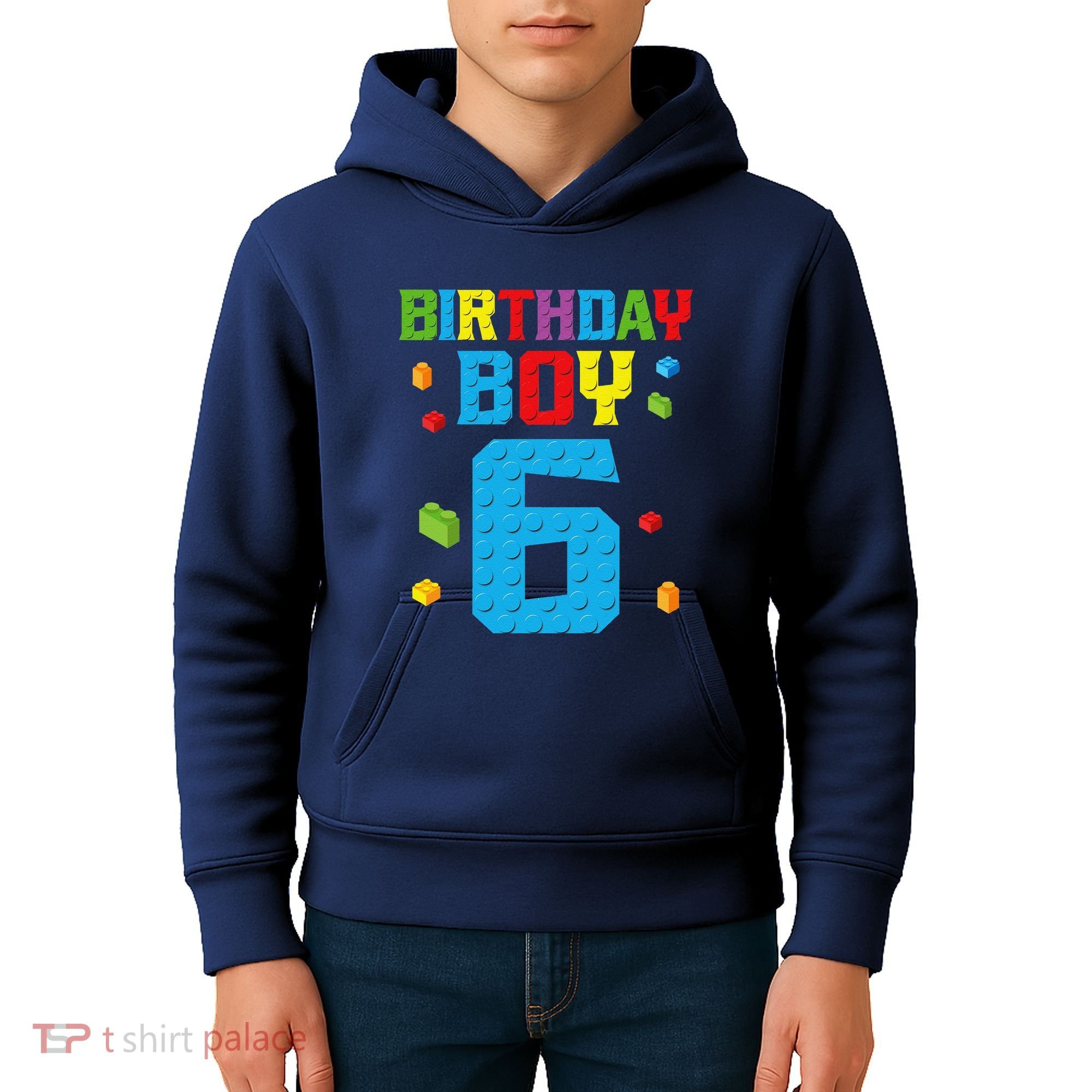 Master Builder 6th Birthday Boy 6 Six Year Building Bricks Kids Hoodie