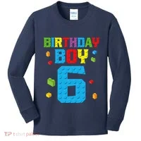 Master Builder 6th Birthday Boy 6 Six Year Building Bricks Kids Long Sleeve Shirt thumb 0