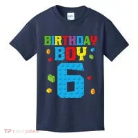 Master Builder 6th Birthday Boy 6 Six Year Building Bricks Kids T-Shirt thumb 0