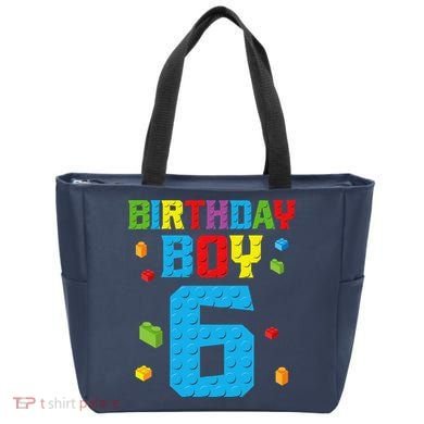 Master Builder 6th Birthday Boy 6 Six Year Building Bricks Tote Bag