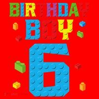 Master Builder 6th Birthday Boy 6 Six Year Building Bricks Santa Hat thumb 1